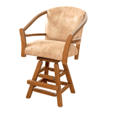 Rough Sawn Barnwood Swivel Hoop Bar Chair