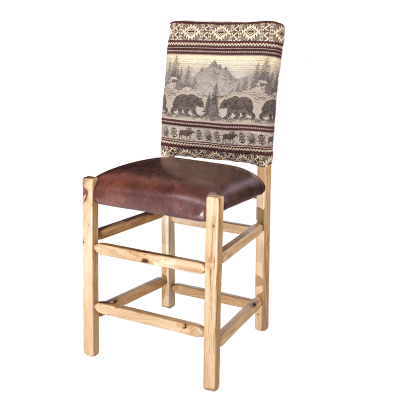 Hickory Stationary Bar Stool