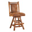 Black Walnut Swivel Upholstered Bar Stool