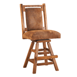 Black Walnut Swivel Upholstered Bar Stool
