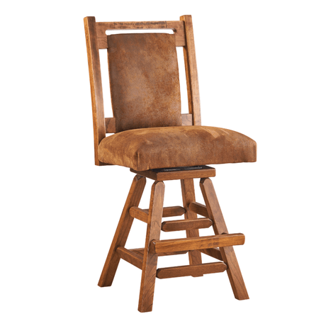 Black Walnut Swivel Upholstered Bar Stool