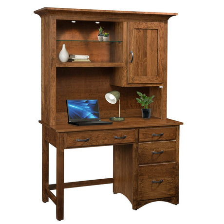 Shaker Single Pedestal Desk with Hutch