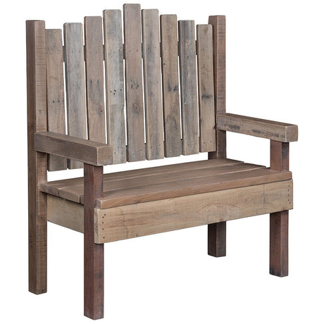 Slatted Back Arm Bench