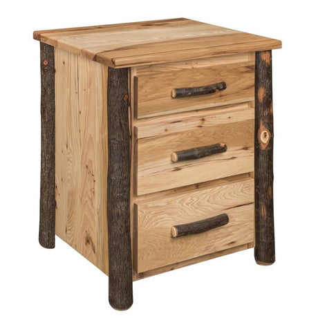 Wagon Wheel Hickory 3 Drawer Nightstand