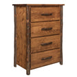 Wagon Wheel Hickory 4 Drawer Chest