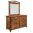 Wagon Wheel Hickory 6 Drawer Dresser