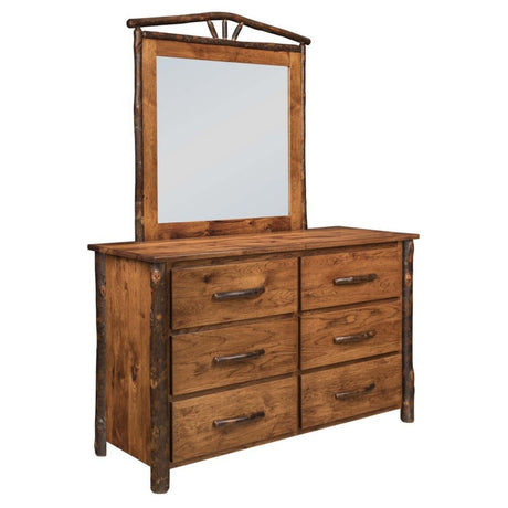Wagon Wheel Hickory 6 Drawer Dresser