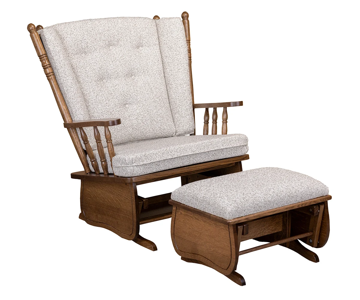 Four-Post Chair and a Half Hardwood Glider