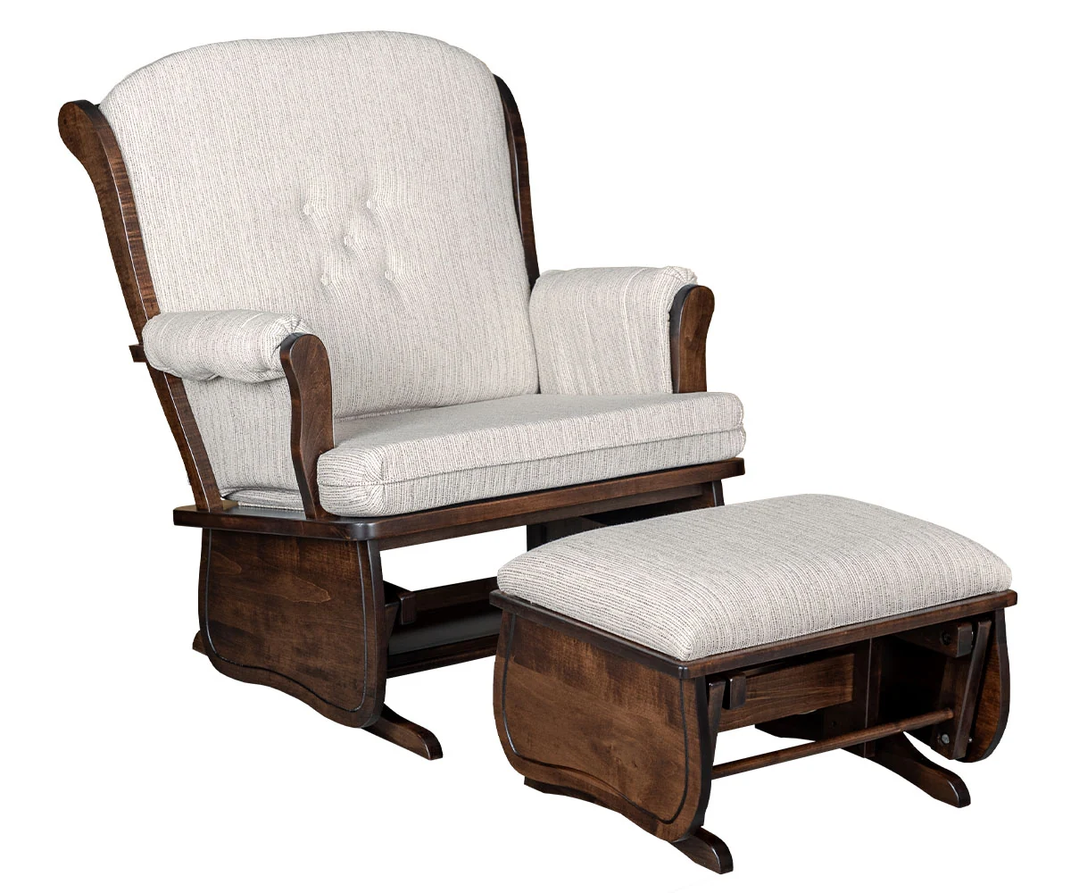 Swanback Chair and a Half Hardwood Glider