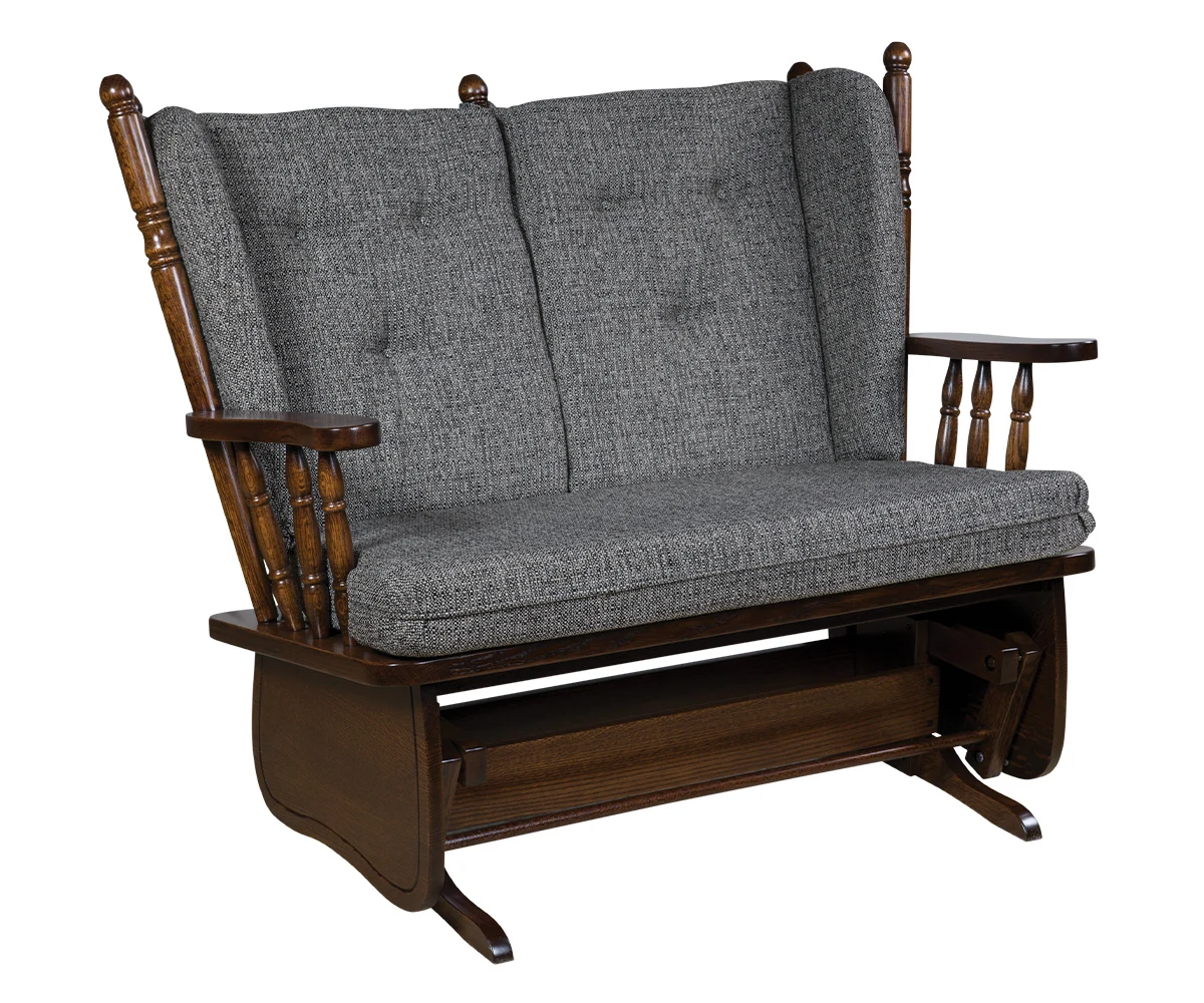Four-Post Loveseat Hardwood Glider