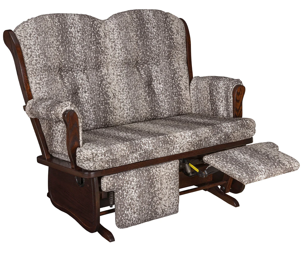 Swanback Loveseat Hardwood Glider