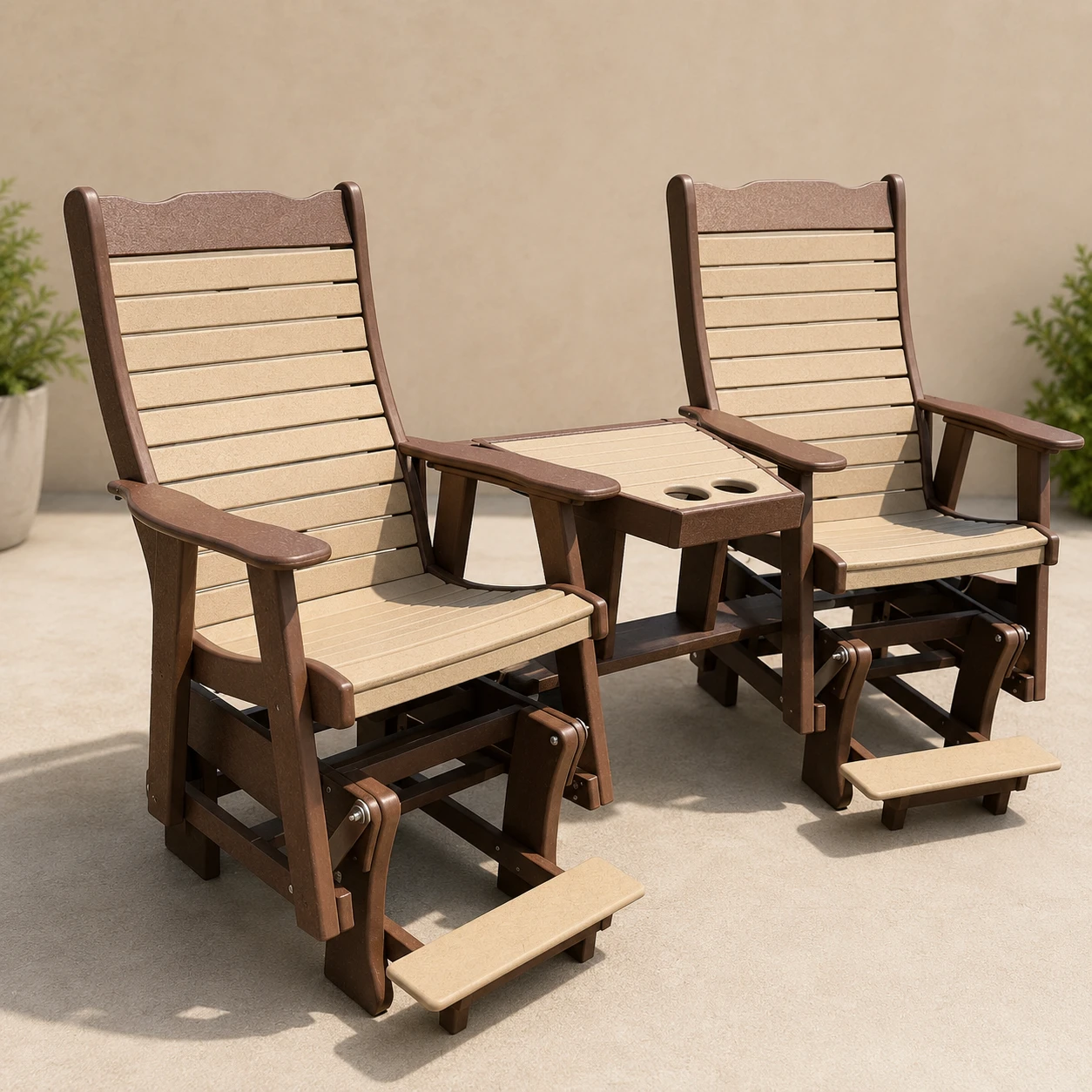 Lakeside Outdoor Poly Counter-Height Double Glider Settee