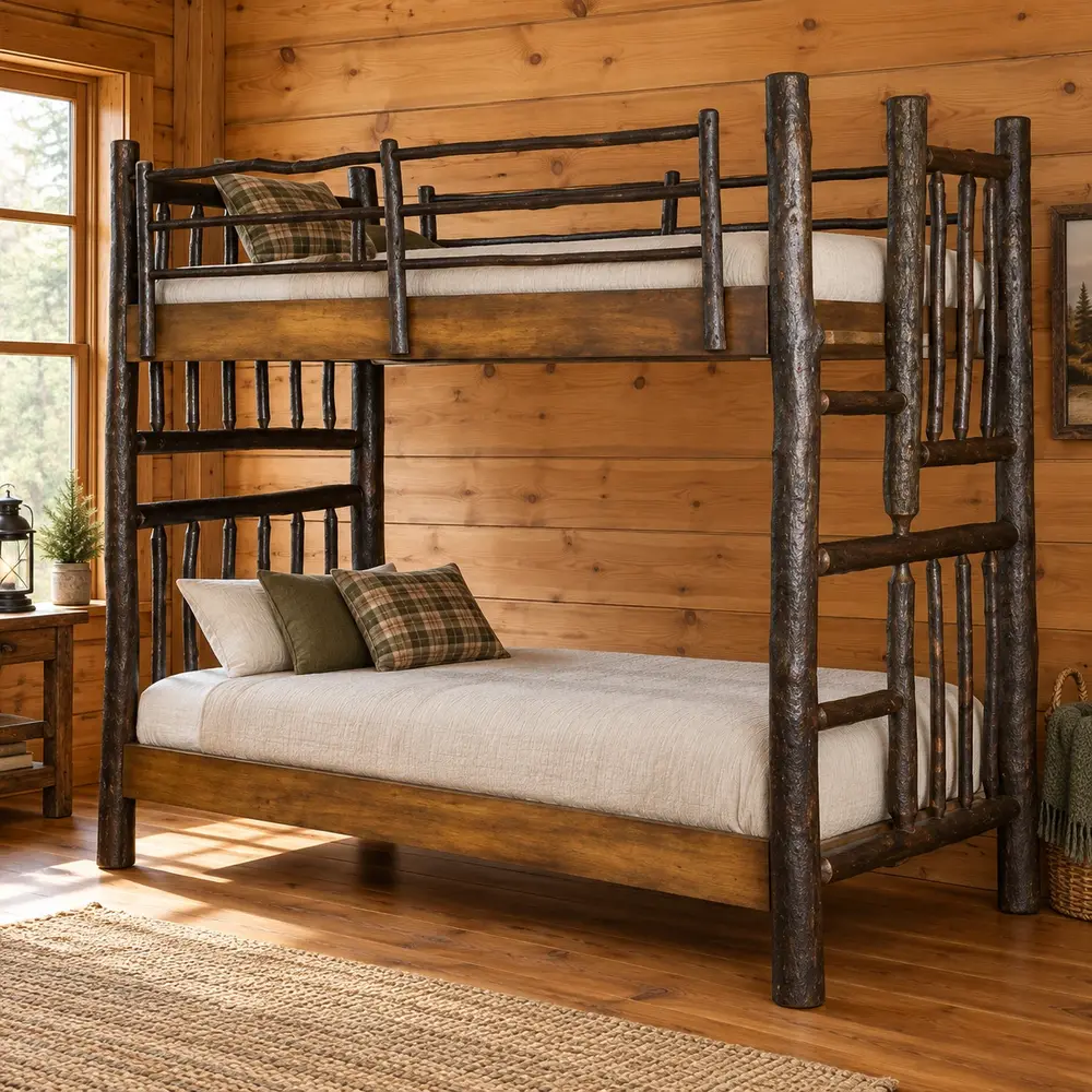Cedar Color Samples Fox Hollow Hickory Cabin Bunk Bed | Amish Home Furniture
