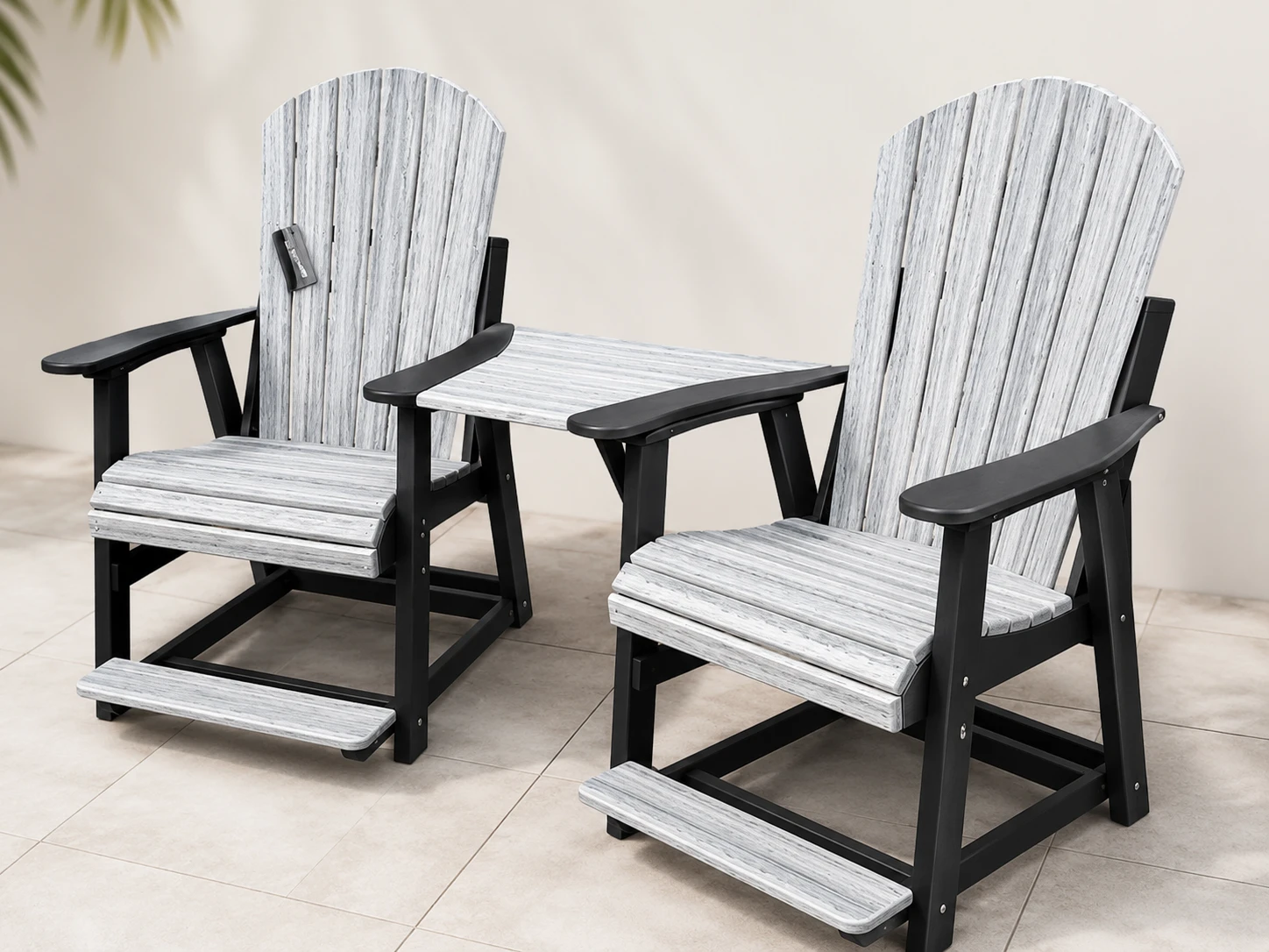 Fan-Back Outdoor Poly Counter-Height Stationary Settee