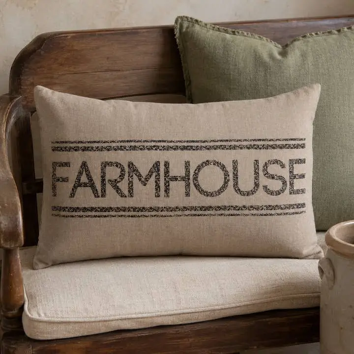 Sawyer Mill Charcoal Farmhouse Throw Pillow 14x22