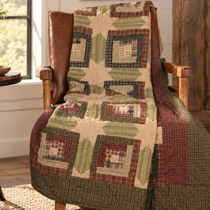 Tea Cabin Patchwork Log Cabin Throw 50x60