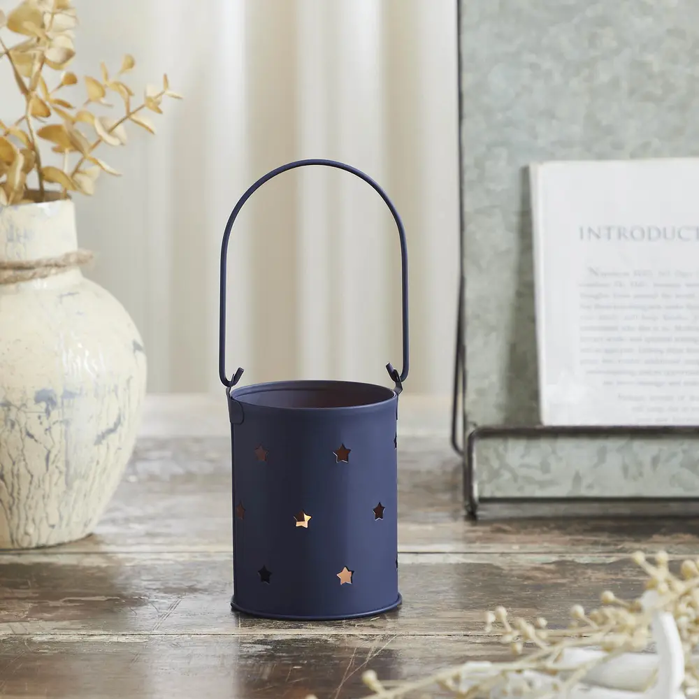 Votive Candle Holder w/ Stars Cutout 3.75x3