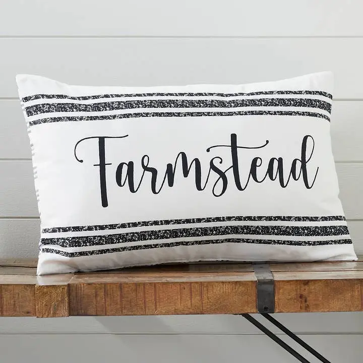 Farmstead Throw Pillow 14x22 Sawyer Mill Black