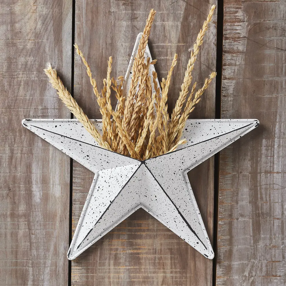 Faceted Metal Star Wall Hanging w/ Pocket 12x12